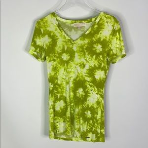 MICHAEL Michael Kors Lime Tie-Dye V-Neck T-Shirt